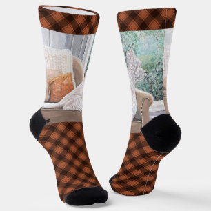 Westie Looking Out a Window Socks