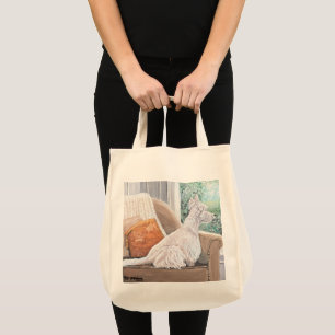 Westie Looking Out a Window Tote Bag
