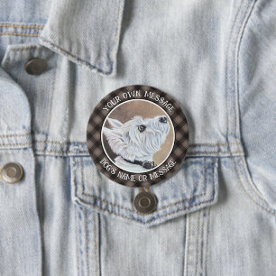 Westie Looking Up Profile B 7.5 Cm Round Badge