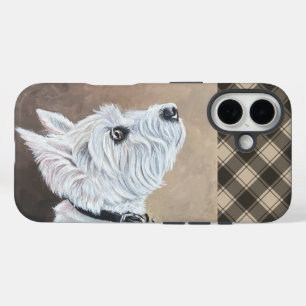 Westie Looking Up Profile B iPhone 16 Case