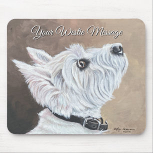 Westie Looking Up Profile B Mouse Pad