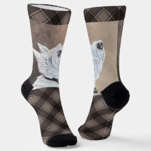 Westie Looking Up Profile B Socks