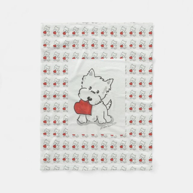 Westie Love Fleece Blanket (Front)
