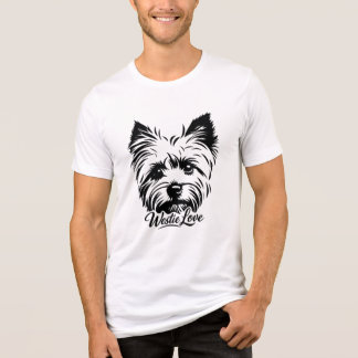 Westie Love Silhouette Line Art Dog Lover T-Shirt  Tri-Blend Shirt