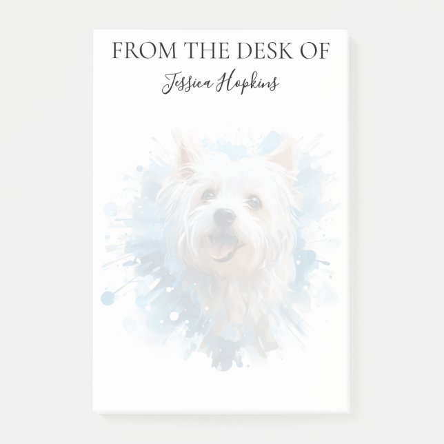 Westie Lover Monogrammed Dog  Post-it Notes (Front)
