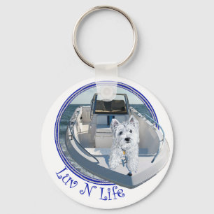 Westie Luv N Life on a Boat Key Ring