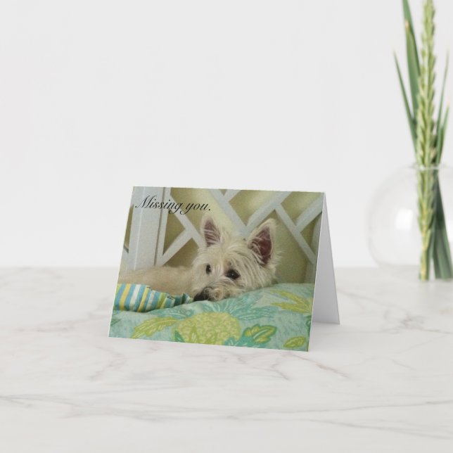 Westie Missing You Note Card (Front)
