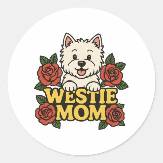 Westie Mom Classic Round Sticker
