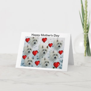 Westie Mother's Day Card Mum mummy nana wife
