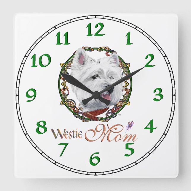 Westie Mother's Day Square Wall Clock (Front)