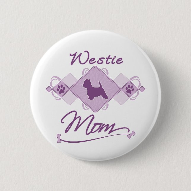 Westie Mum 6 Cm Round Badge (Front)