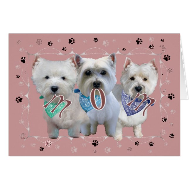 Westie Mum Cards (Front Horizontal)