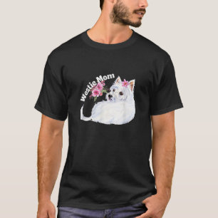 Westie Mum Floral West Highland Terrier Dog T-Shirt