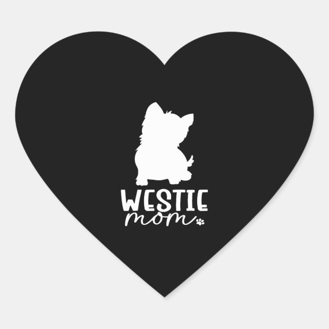Westie Mum  Heart Sticker (Front)