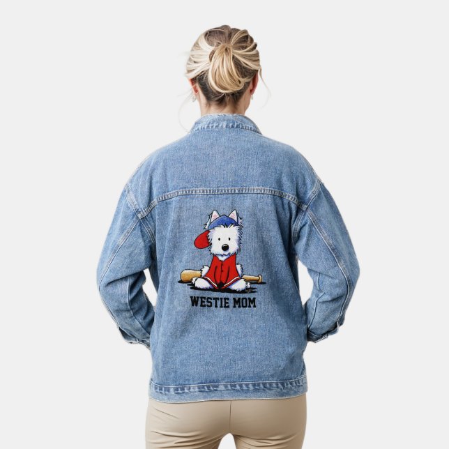 Westie Mum KiniArt Denim Jacket (Model)