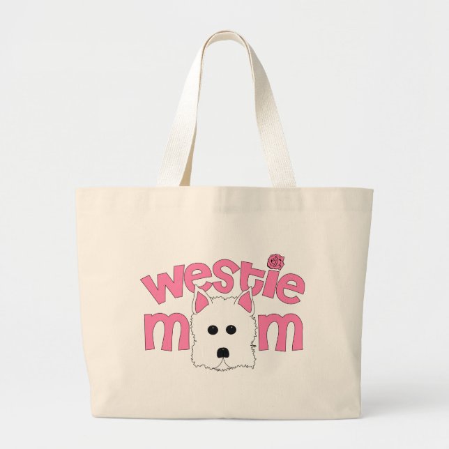 Westie Mum Large Tote Bag (Front)