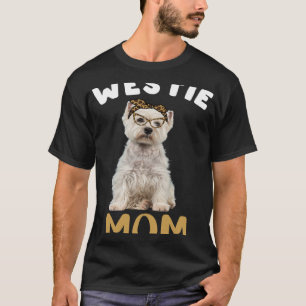 Westie Mum Mama Maltese Dog Owner Leopard Print Wo T-Shirt