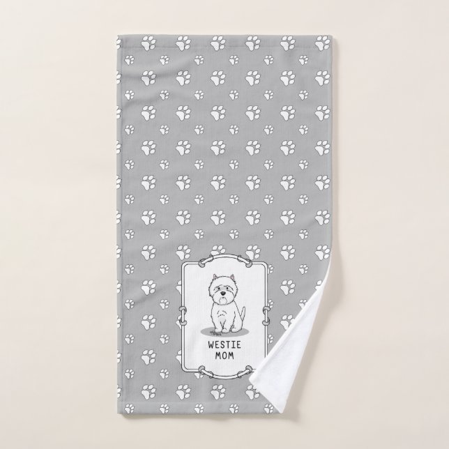 Westie Mum - West Highland White Terrier Mum Bath Towel Set (Hand Towel)