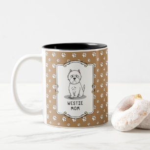 Westie Mum - West Highland White Terrier Mum Two-Tone Coffee Mug
