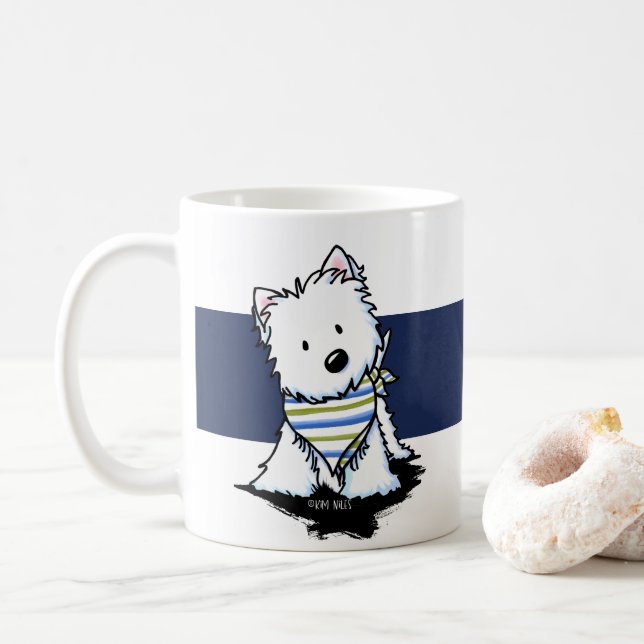 Westie Nautical KiniArt Mug (With Donut)