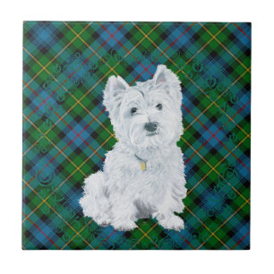 Westie on Tartan Ceramic Tile