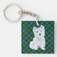 Westie on Tartan