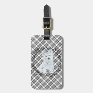 Westie on Tartan Luggage Tag