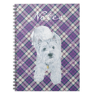 Westie on Tartan Notebook