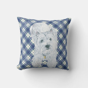 Westie on Tartan PILLOW