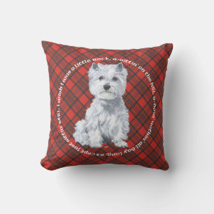 Westie on Tartan PILLOW