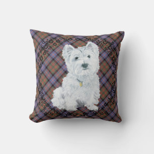 Westie on Tartan PILLOW