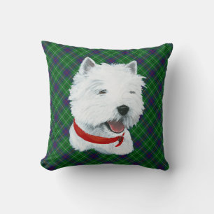 Westie on Tartan PILLOW