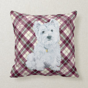 Westie on Tartan PILLOW