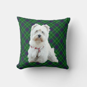 Westie on Tartan PILLOW
