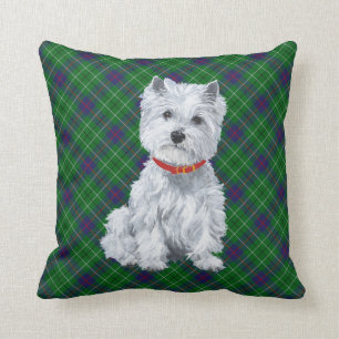 Westie on Tartan PILLOW