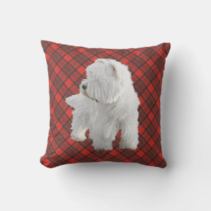 Westie on Tartan PILLOW