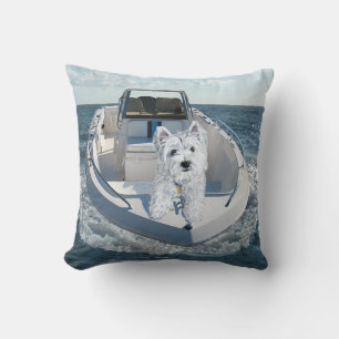 Westie on the Boat PILLOW