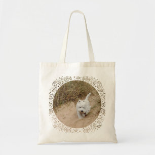 Westie on the Sand Dunes Tote Bag