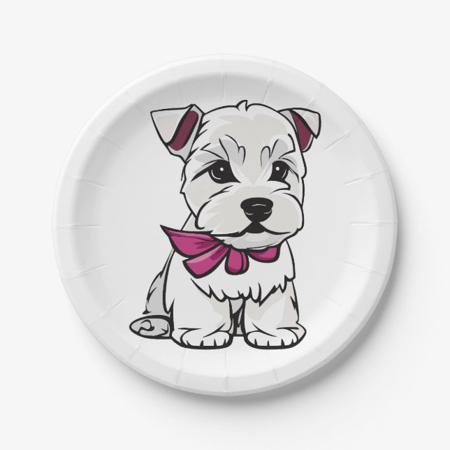 Westie Party Paper Plate (Front)