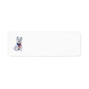 Westie Patriotic Return Address Label