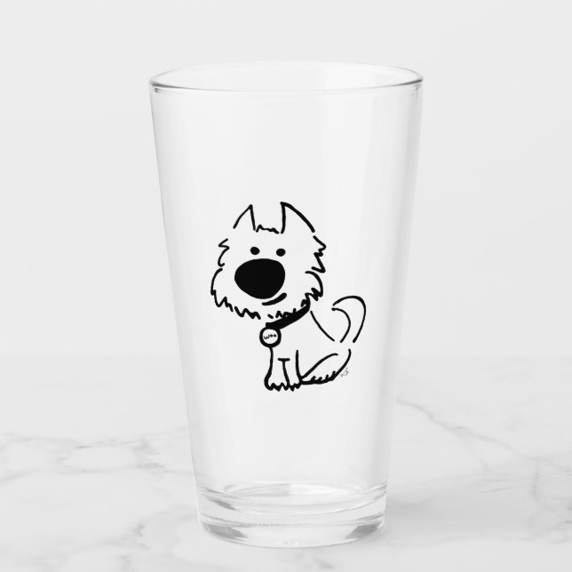 Westie Pint Glass featuring Bailey Woo (Front)
