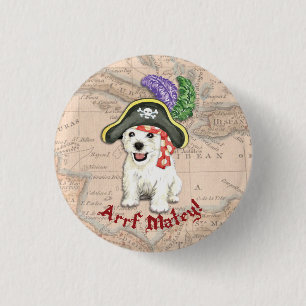 Westie Pirate 3 Cm Round Badge