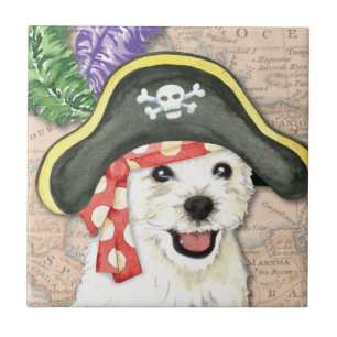 Westie Pirate Ceramic Tile