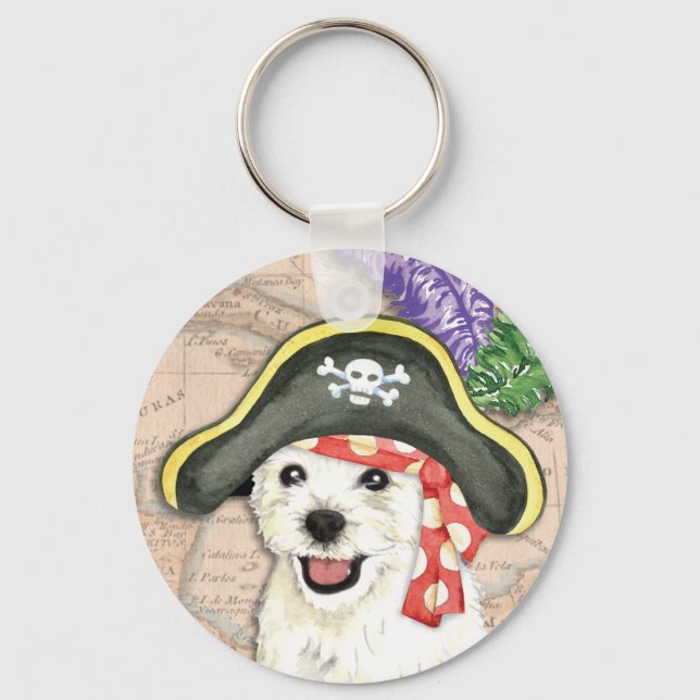Westie Pirate Key Ring (Front)