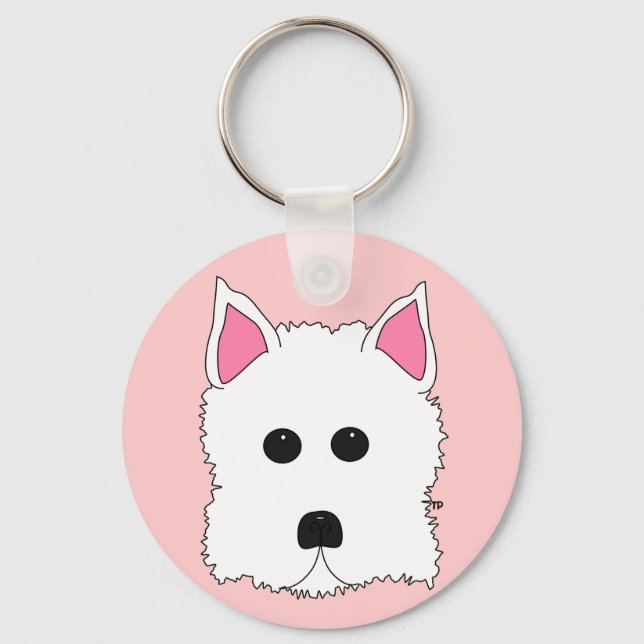 Westie Portrait Key Ring (Front)