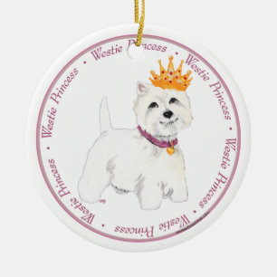 Westie Princess Ornament