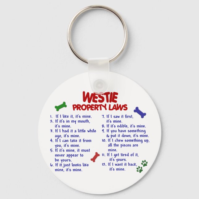 WESTIE Property Laws 2 Key Ring (Front)