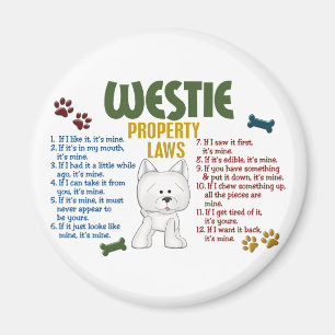 Westie Property Laws 4 Magnet