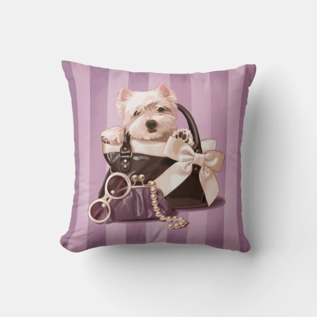 Westie puppy in Handbag Cushion (Front)