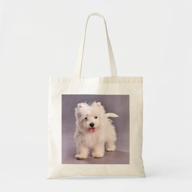 Westie puppy tote bag (Front)